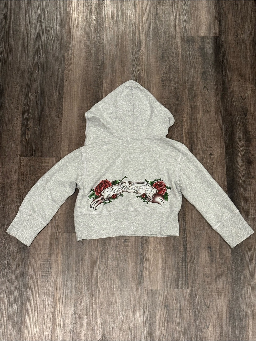 Lipstick Boutique Light Gray Hoodie with Pink Logo Tag